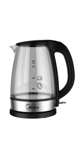 ელექტრო ჩაიდანი Midea MK-17G02B2 Kettle Without Lights 2200W, 1.7L, Glass ელექტრო ჩაიდანი Midea MK-17G02B2 Kettle Without Lights 2200W, 1.7L, Glass